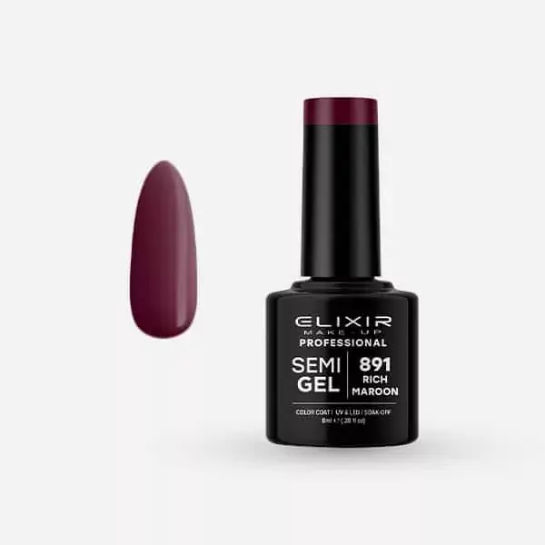 Azonnali szállítás Elixir Semi Gel 891 Rich maroon 8 ml
