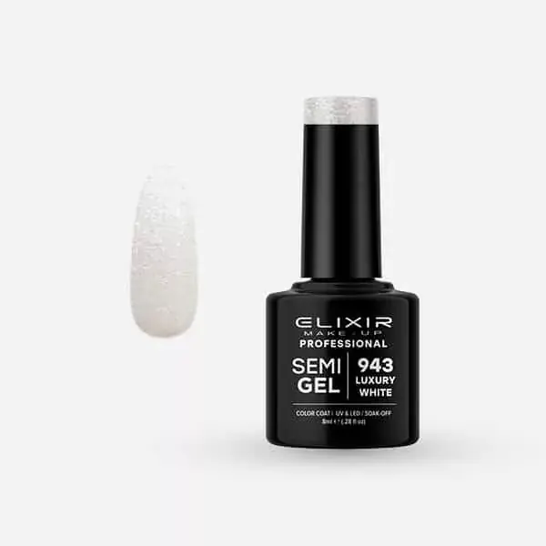 Biztonságos fizetés Elixir Semi Gel 943 Luxury White 8 ml