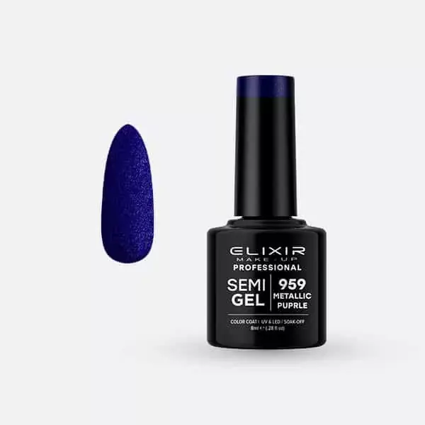 Elixir Semi Gel 959 Metallic Purple 8 ml Olcsóbb