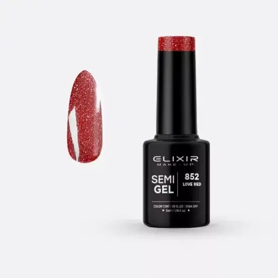 Elixir Semi Gel 852 Love Red 5 ml Alacsony ár