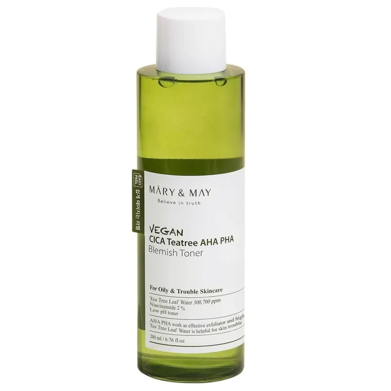 Mary & May Vegan CICA Tea Tree AHA PHA Hidratáló Arctonik 200ml Újdonság