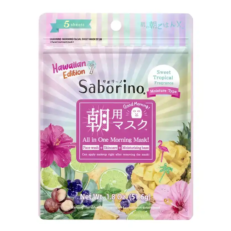 Saborino All-in-One Reggeli Arcmaszk - Hawaii ST20 5db Prémium