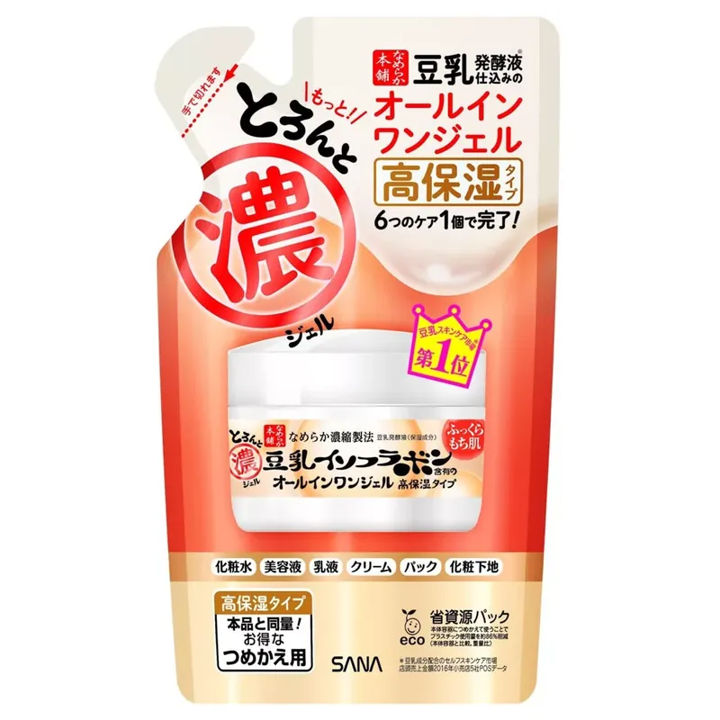 Gyors szállítás Sana Moisture 6in1 Gél Arckrém (Enriched) 100g utántöltő tasak