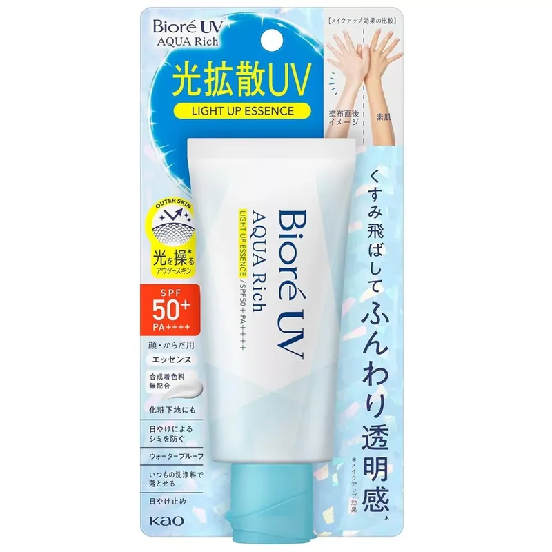 Bioré UV Aqua Rich Light Up Fényvédő Esszencia 70g (SPF50+ PA++++) Kiárusítás