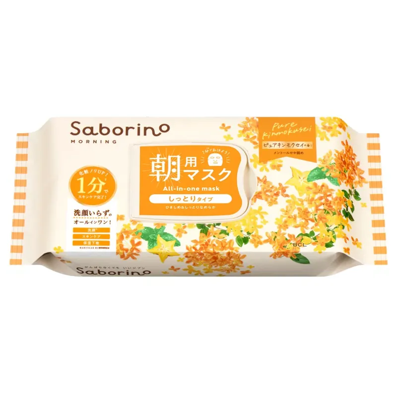 Korlátozott ajánlat Saborino All-In-One Reggeli Arcmaszk - Pure Kinmokusei 30db 290ml