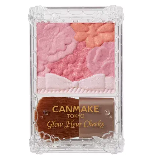 Canmake Glow Fleur Cheeks Arcpirosító Paletta + ecset 01 Peach Fleur Nézd meg most