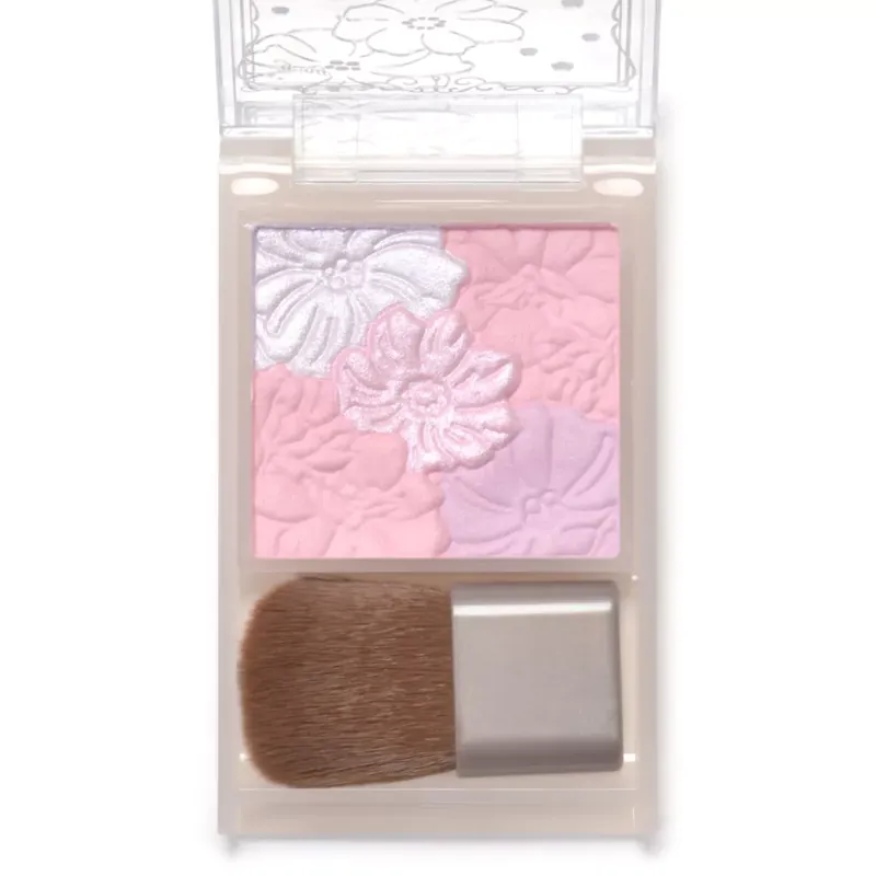 Csak ma Canmake Glow Fleur Cheeks Arcpirosító Paletta (Blend Type) + ecset B03 Lavender Dream