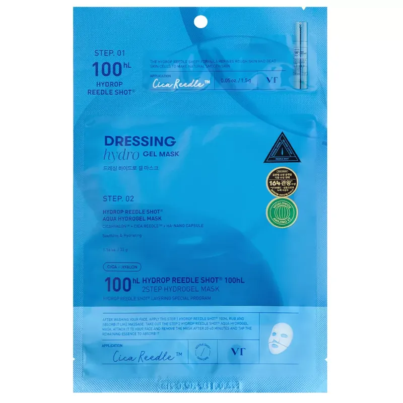 Ne maradj le VT Cosmetics Hydrop Reedle Shot 100 Hidrogél Arcmaszk, 2 lépés 1.5g+33g