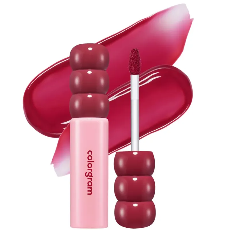 Azonnali szállítás Colorgram Fruity Glass Ajak Tint 18 Cherry Villain (Red Bomb Collection)