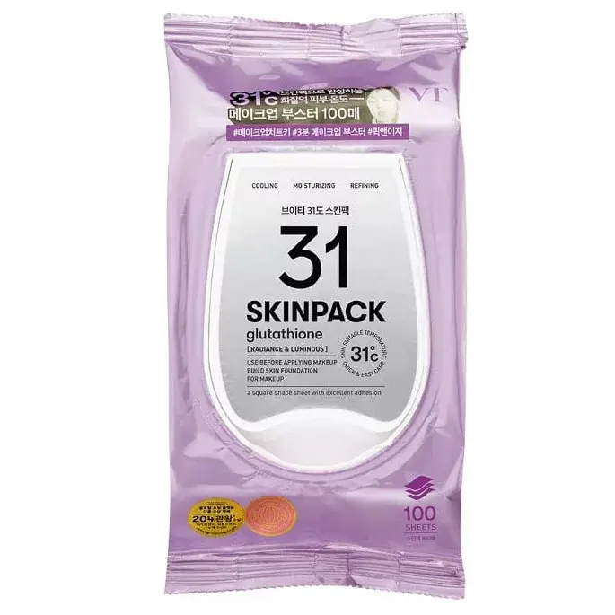VT Cosmetics 31 Skin Pack Arcmaszk Lapok - Glutathione (Radiance & Luminous) 210g 100db Vedd meg online