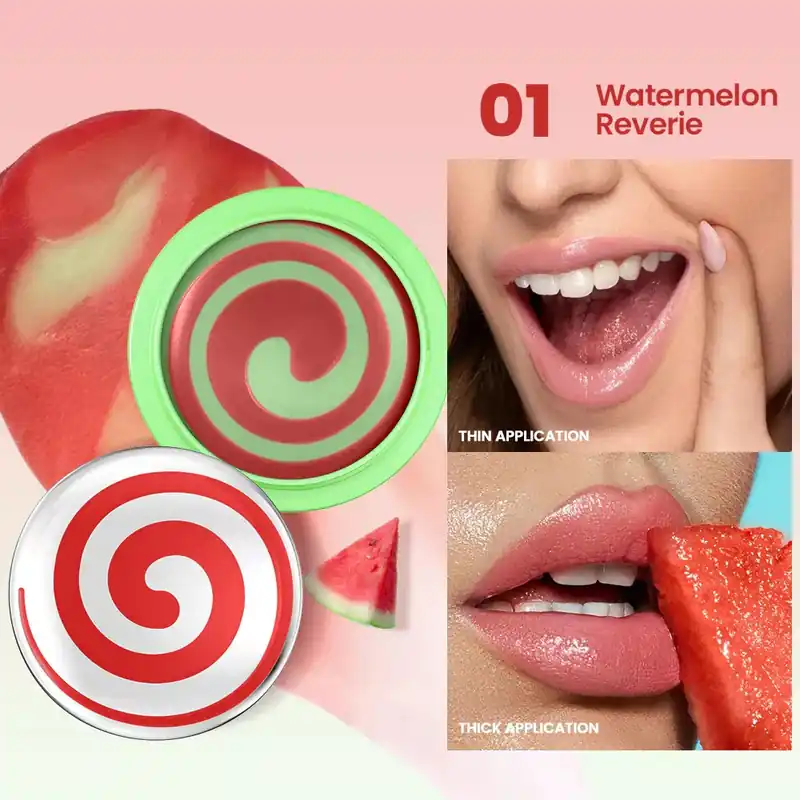 Azonnali szállítás Pudaier Mimi Glam Dual Color Fruit-Inspired Ajakbalzsam 01 Watermelon Reverie 12g