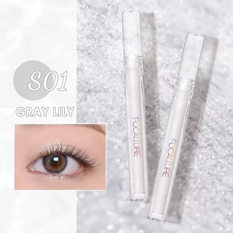Biztonságos fizetés Focallure Glittering Folyékony Szemhéjfesték S01 Gray Lily (shimmer)