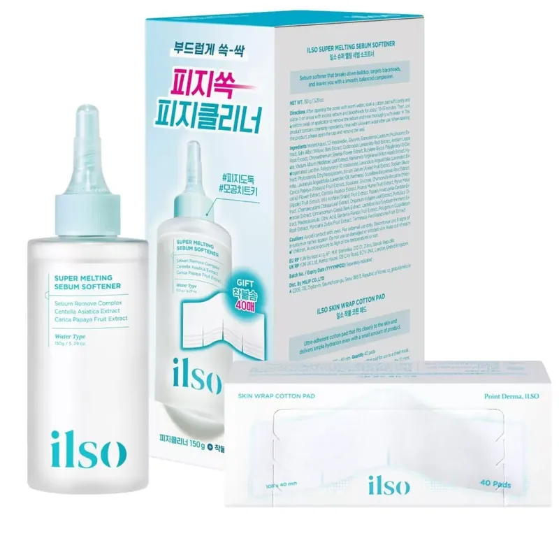 Expressz kézbesítés Ilso Super Melting Sebum Softener Faggyúlágyító Folyadék 150ml + 40db vattalap