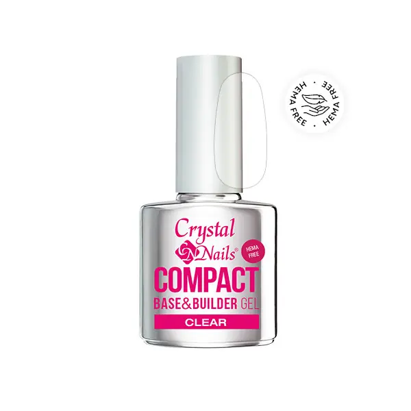 Crystal Nails - COMPACT BASE GEL - HEMA FREE - CLEAR - 13ML Árcsökkenés