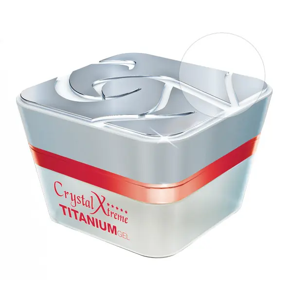 Crystal Nails - Titanium zselé - átlátszó közepesen sűrű építő zselé - 15ml Árengedmény