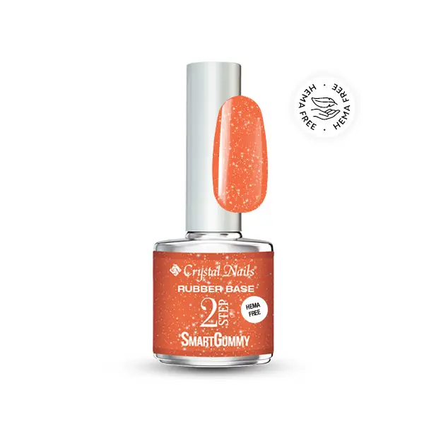 Crystal Nails - 2S - SMARTGUMMY HEMA FREE RUBBER BASE GEL - NR18 - SUNSHINE TANGELO - 8ML Azonnali szállítás