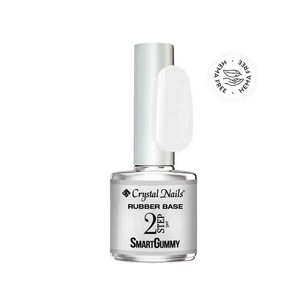 Crystal Nails - 2S - SMARTGUMMY HEMA FREE RUBBER BASE GEL - NR48 - SHIMMER WHITE - 8ML Korlátozott ajánlat