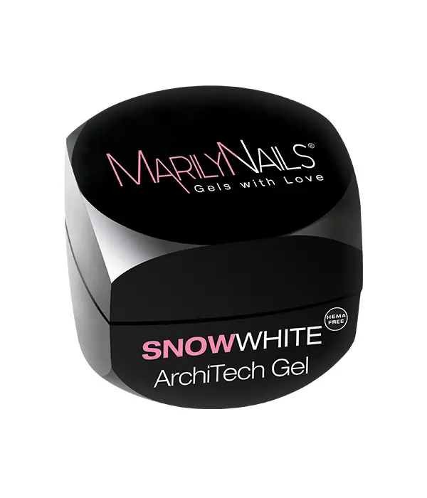 Újdonság Marilynails - ARCHITECH GEL HEMA FREE - SNOWWHITE - Hófehér - sűrű építő zselé - 13ml