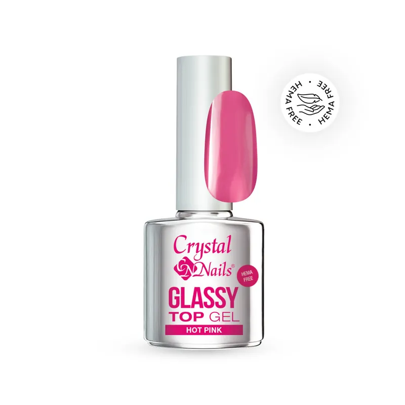 Ne maradj le Crystal Nails - GLASSY TOP GEL - HOT PINK - 4ML
