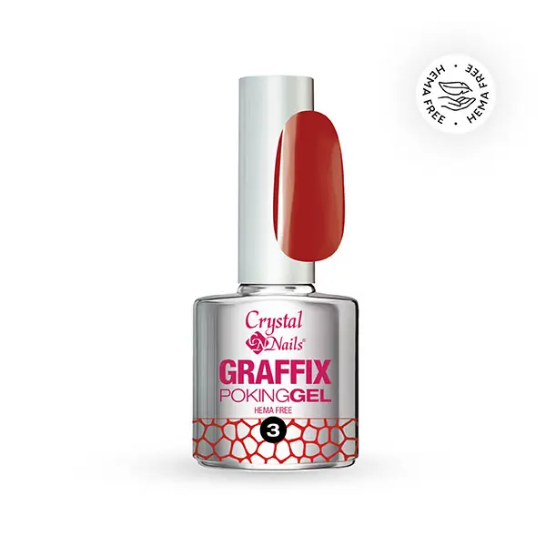 Kedvezmény Crystal Nails - GRAFFIX POKING GEL - RED - 03 - 4ML