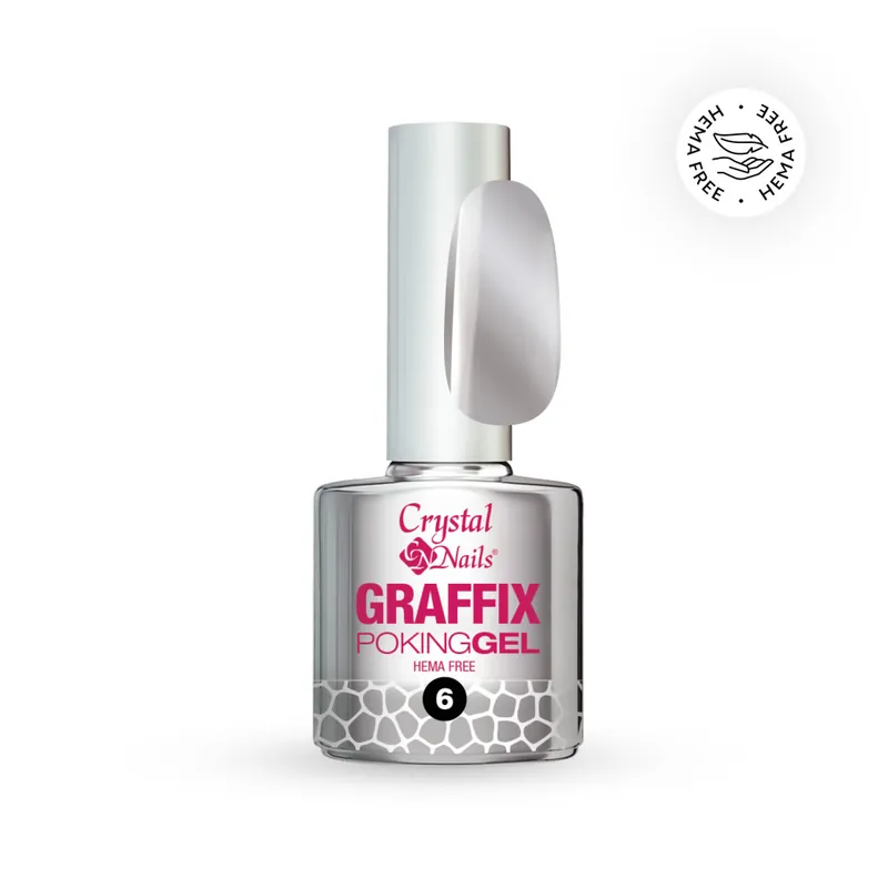 Azonnal elérhető Crystal Nails - GRAFFIX POKING GEL - SILVER - 06 - 4ML