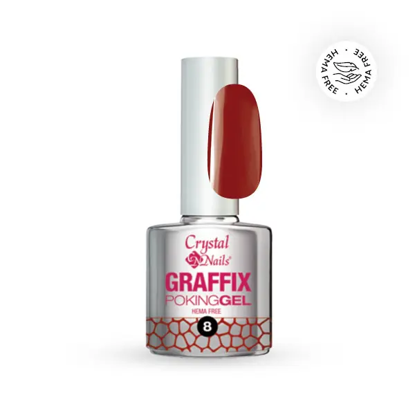 Végkiárusítás Crystal Nails - GRAFFIX POKING GEL - RUBY - 08 - 4ML