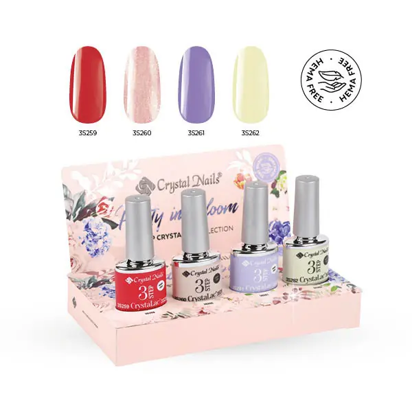 Szuper akció Crystal Nails - 3 STEP HEMA FREE KIT - PRETTY IN BLOOM - 2026 - (4X4ML)