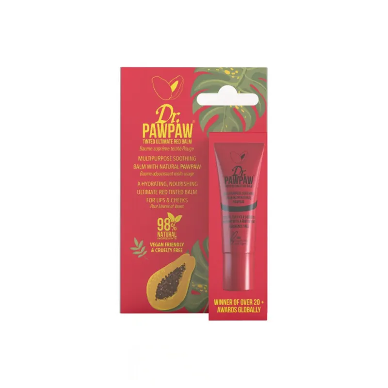 Gyors kiszállítás Dr. PAWPAW Mini Size Balm tonizáló balzsam ajakra és arcra - Ultimate Red - Mini