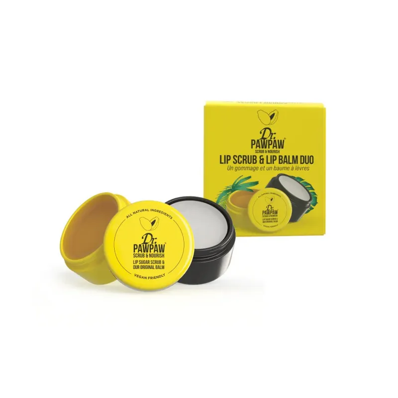 Újdonság Dr. PAWPAW Scrub and Nourish ajakbalzsam és peeling - Lip Scrub and Balm