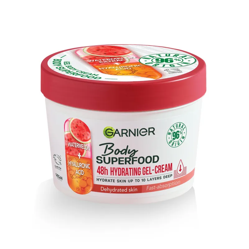 Szuper ajánlat Garnier hidratáló gél krém - Body Superfood Hydrating Gel Cream Watermelon & Hyaluronic Acid