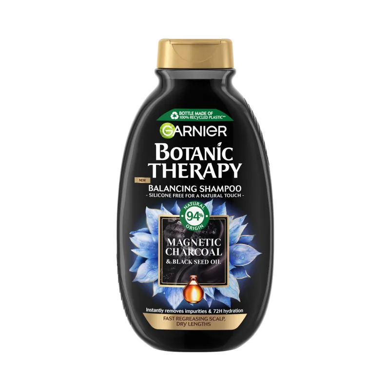 Akciós ár Garnier Botanic Therapy Magnetic Charcoal Shampoo (400ml) sampon zsíros fejbőrre és száraz hajvégekre