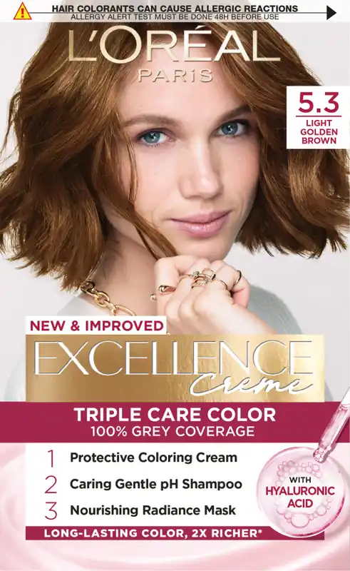 Vedd meg online L’Oréal Paris hajfesték - EXCELLENCE Creme - 5.3 Light Golden Brown