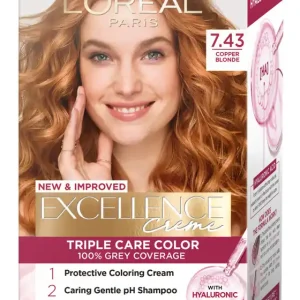 Akciós ár L’Oréal Paris hajfesték - EXCELLENCE Creme - 7.43 Copper Blonde