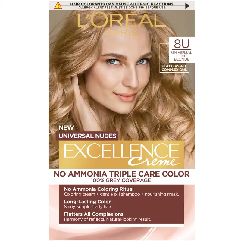 Akciós ár L’Oréal Paris hajfesték - EXCELLENCE Nudes 8U Universal Light Blonde