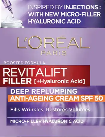Ajánlat L’Oréal Paris Revitalift Filler Face Cream SPF50 nappali krém a bőr öregedése ellen SPF 50