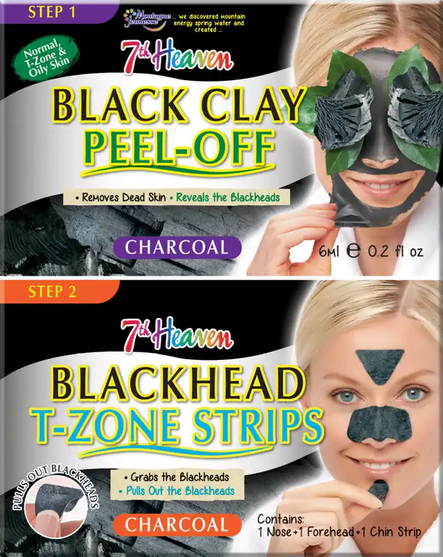 Kiárusítás Montagne Jeunesse T-Zone csíkok Black Clay Peel-Off / Blackhead T-Zone Strips