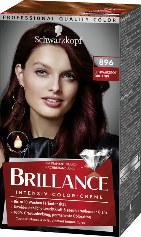Schwarzkopf Brillance hajfesték - Intensive Color Cream - 896 Black Red Lace Legnépszerűbb