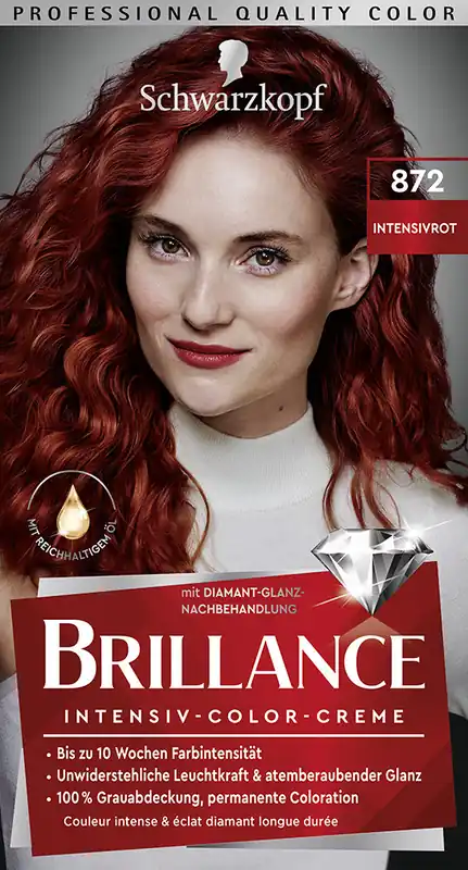Schwarzkopf Brillance hajfesték - Intensive Color Cream - 872 Intense Red Expressz kézbesítés