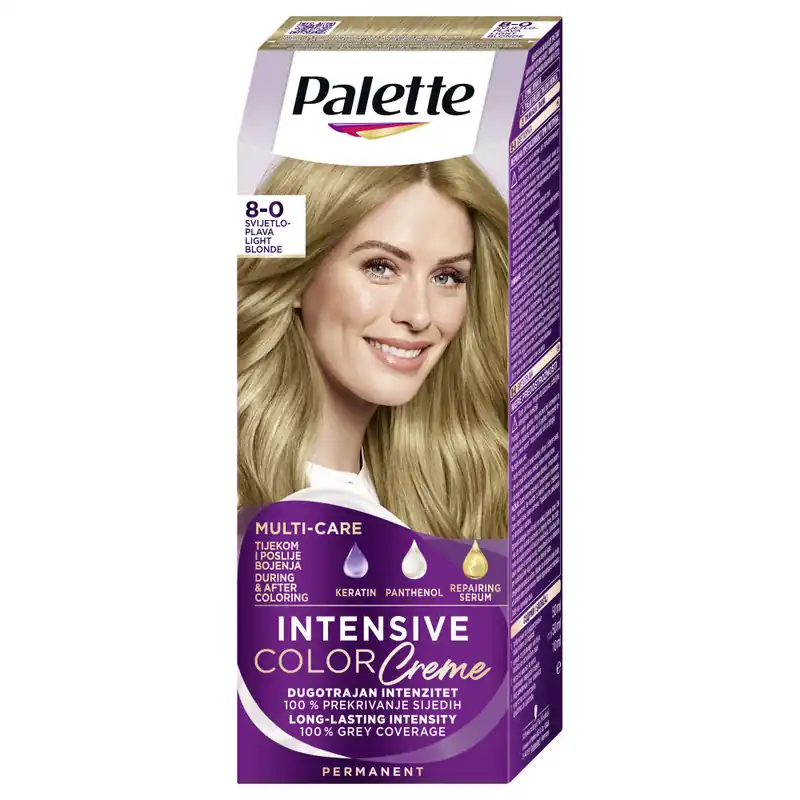 Schwarzkopf Palette hajfesték - Intensive Color Creme - 8-0 Light Blonde Gyors kiszállítás
