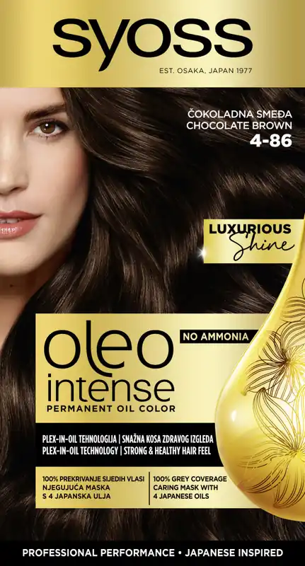 Szezonális akció Syoss - tartós olajfesték-Oleo Intense Permanent Oil Color - 4-86 Chocolate Brown