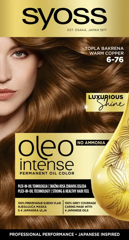 Syoss -tartós olajfesték-Oleo Intense Permanent Oil Color - 6-76 Warm Copper Nézd meg most