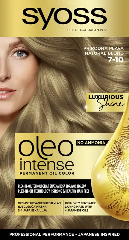 Syoss -intenzív tartós olajfesték-Oleo Intense Permanent Oil Color - 7-10 Natural Blond Biztonságos fizetés