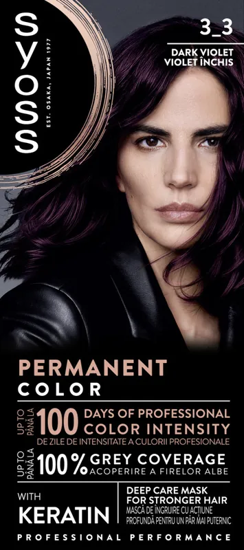 Vásárlói kedvenc Syoss - állandó színezés - Permanent Coloration - 3_3 Dark Violet