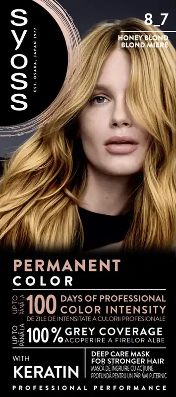 Kiárusítás Syoss- állandó színezés - mézszőke- Permanent Coloration - 8_7 Honey Blond