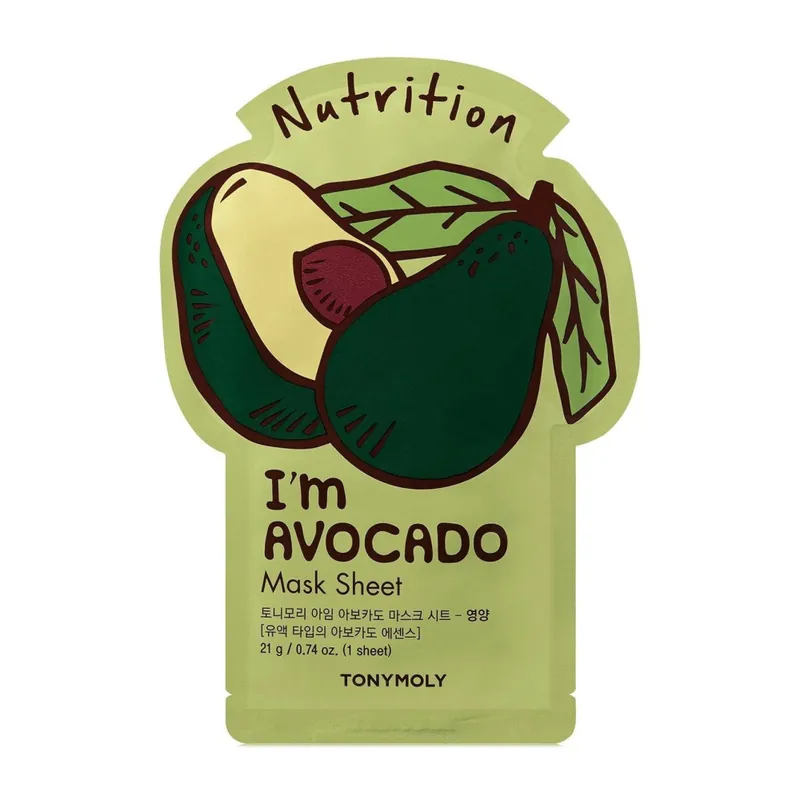 TONYMOLY I Am Avocado Mask Sheet tápláló gézmaszk hidratáló hatással Expressz szállítás