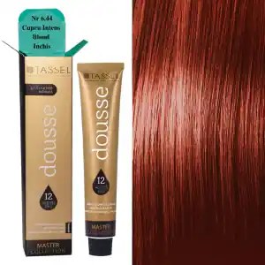 Hajfesték 12 tápláló olajjal és kevés ammóniával Dousse Tassel no 6.44, Intense Copper Dark Blonde 100ml, nagyker, Tassel Rendeld meg most