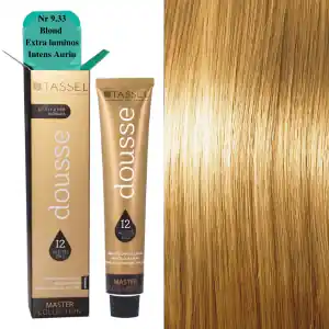 Hajfesték 12 tápláló olajjal és kevés ammóniával Dousse Tassel no 9.33, Blonde Extra Bright Intense Gold 100ml, nagyker, Tassel Outlet
