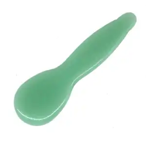 Zöld Jade Gua Sha Sela masszázskő 10,5 cm, kanál alakú... Exkluzív ajánlat