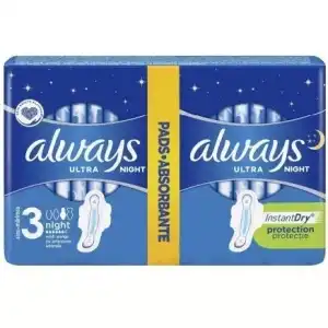 Absorbents Always, Duo Pack, Ultra Night, 3-as méret, 12... Kiárusítás