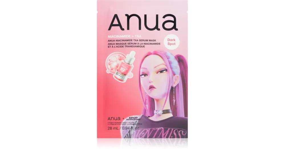 AnuaK-Pop Demon Hunters Niacinamide TXA Serum Mask fehérítő gézmaszk hidratáló hatással Vásárlói kedvenc